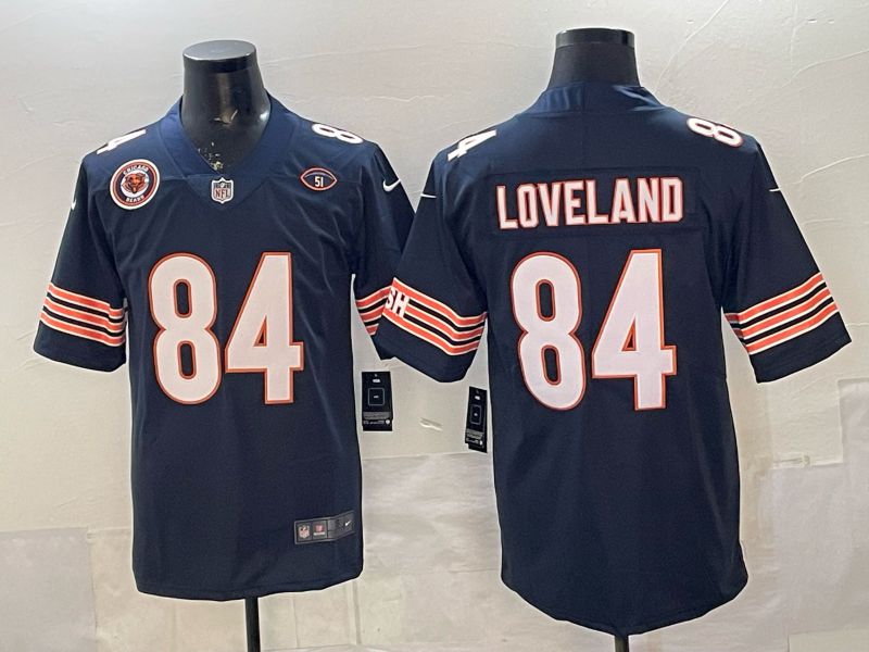 Men 2026 Chicago Bears #84 Loveland Blue Nike Limited NFL Jersey style 04